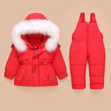 Kids Winter Down Coat Jacket & Jumpsuit Set