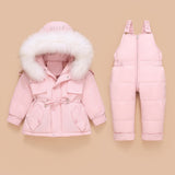 Kids Winter Down Coat Jacket & Jumpsuit Set