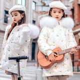 Stylish Kids Winter Thicken Hooded Jacket For Girls