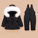 Kids Winter Down Coat Jacket & Jumpsuit Set