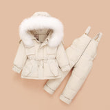 Kids Winter Down Coat Jacket & Jumpsuit Set