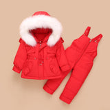 Kids Winter Down Coat Jacket & Jumpsuit Set