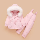 Kids Winter Down Coat Jacket & Jumpsuit Set