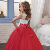 Girls Tulle Lace Long Dress For Wedding Birthday Christmas Parties