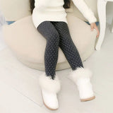 Colorful Print Dot Winter Leggings for Girls 3-10 Years