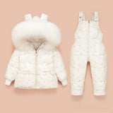 Kids Winter Down Coat Jacket & Jumpsuit Set