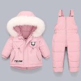 Kids Winter Down Coat Jacket & Jumpsuit Set