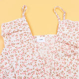 V-neck Waistband Floral Summer Vacation Casual Mother Daughter Matching Family Outfit