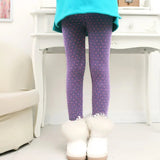 Colorful Print Dot Winter Leggings for Girls 3-10 Years