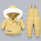 Kids Winter Down Coat Jacket & Jumpsuit Set