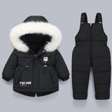 Kids Winter Down Coat Jacket & Jumpsuit Set