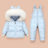 Kids Winter Down Coat Jacket & Jumpsuit Set