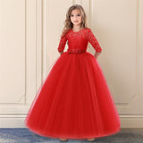 Long Tulle Elegant Princess Girls Party Dress