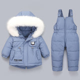 Kids Winter Down Coat Jacket & Jumpsuit Set