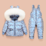 Kids Winter Down Coat Jacket & Jumpsuit Set