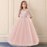 Long Tulle Elegant Princess Girls Party Dress