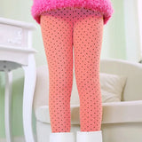 Colorful Print Dot Winter Leggings for Girls 3-10 Years