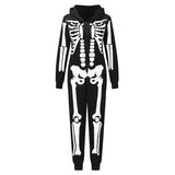 Skeleton Print Hooded Halloween Family Matching Costume