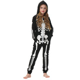 Skeleton Print Hooded Halloween Family Matching Costume