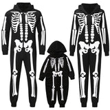 Skeleton Print Hooded Halloween Family Matching Costume