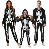 Skeleton Print Hooded Halloween Family Matching Costume