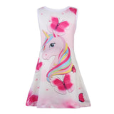 Unicorn Print Girls Party Dress