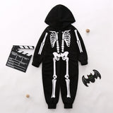 Skeleton Print Hooded Halloween Family Matching Costume