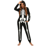 Skeleton Print Hooded Halloween Family Matching Costume