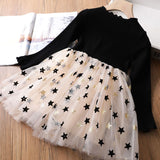 Star Pattern Girls Tulle Dress