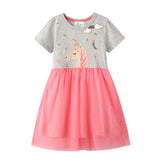 Girls Rainbow Princess Animal Pattern Party Dress