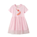 Girls Rainbow Princess Animal Pattern Party Dress