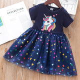 Unicorn Splicing Mesh Princess Party Dress