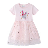 Girls Rainbow Princess Animal Pattern Party Dress