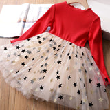 Star Pattern Girls Tulle Dress