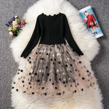 Star Pattern Girls Tulle Dress