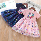 Unicorn Splicing Mesh Princess Party Dress