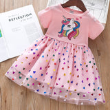 Unicorn Splicing Mesh Princess Party Dress