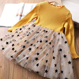 Star Pattern Girls Tulle Dress