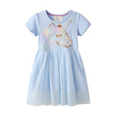 Girls Rainbow Princess Animal Pattern Party Dress