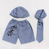 Newborn Baby Clothing Hat+Pants+Tie+Glasses Set