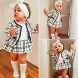 Plaid Coat & Dress Set