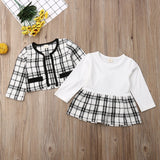 Plaid Coat & Dress Set