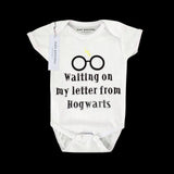 Waiting On My Letter From Hogwarts Print Baby Rompers