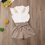 Lovely Feather Sleeveless Clothes Sets