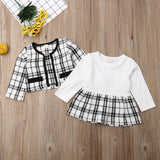 Plaid Coat & Dress Set