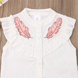 Lovely Feather Sleeveless Clothes Sets