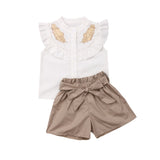 Lovely Feather Sleeveless Clothes Sets