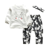 Cotton Long Sleeve Top/Pants/Headband Set