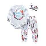 Cotton Long Sleeve Top/Pants/Headband Set