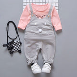 Cute Animal Full Sleeved Top & Overall Set